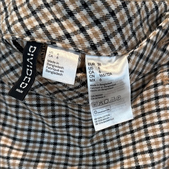 Divided 6 Brown and Cream Button Down Mini Skirt - Picture 8 of 9